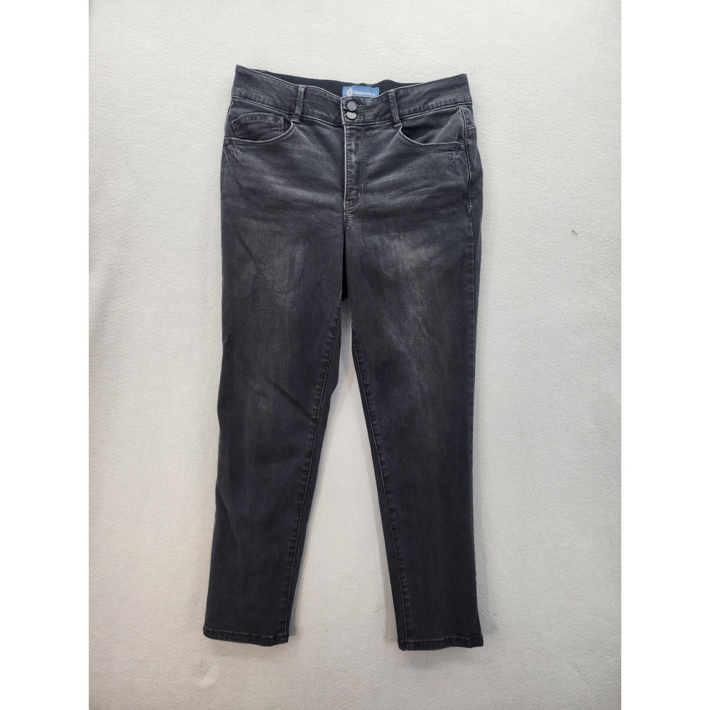 Democracy Ab-solution 12 Black Double Button Booty Lift Jeans‎ w/ Removable Pads
